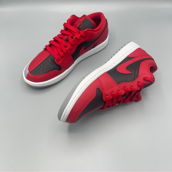 New Nike Air Jordan 1 Low SE Gym Red/Black/White/Cement Grey #Women's - Picture 9 of 16